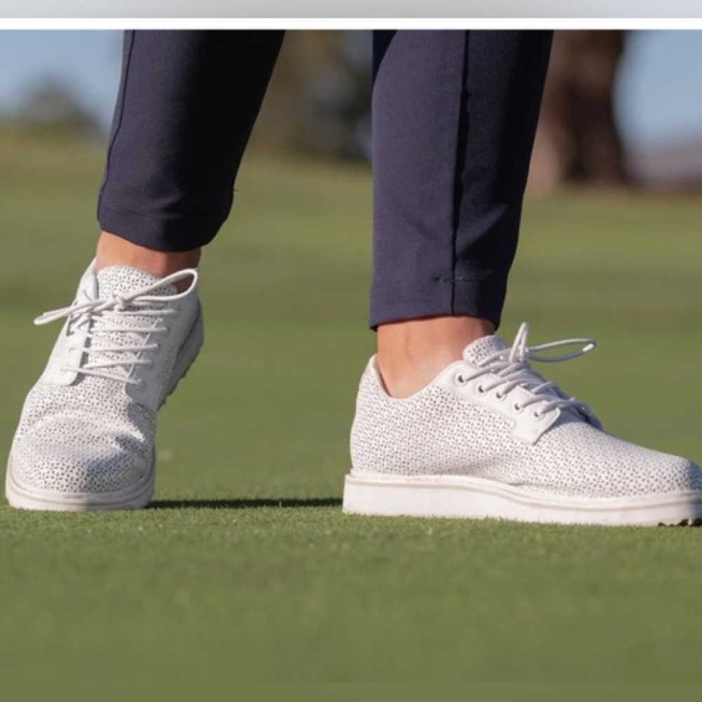 Straight Down Bella Perforated Derby Golf Shoe White Sneakers